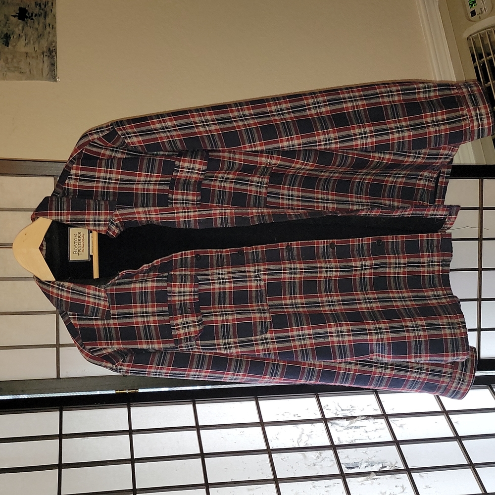 Men's Plaid Flannel Fleece-lined Long-sleeve Shirt - Boston Traders